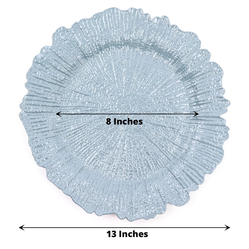 6 pcs 13" Round Textured Charger Plates