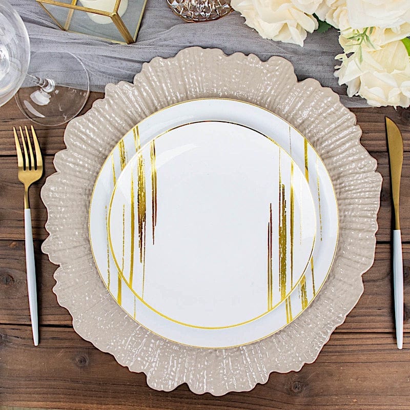 6 pcs 13" Round Textured Charger Plates