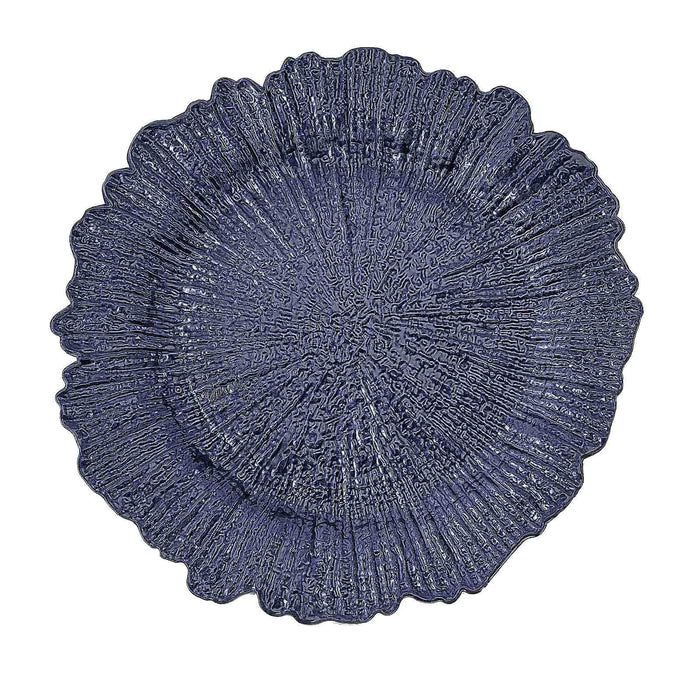 6 pcs 13" Round Textured Charger Plates CHRG_PLST0001_NAVY