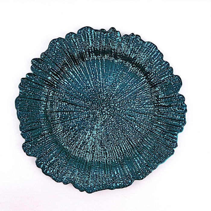 6 pcs 13" Round Textured Charger Plates CHRG_PLST0001_TEAL