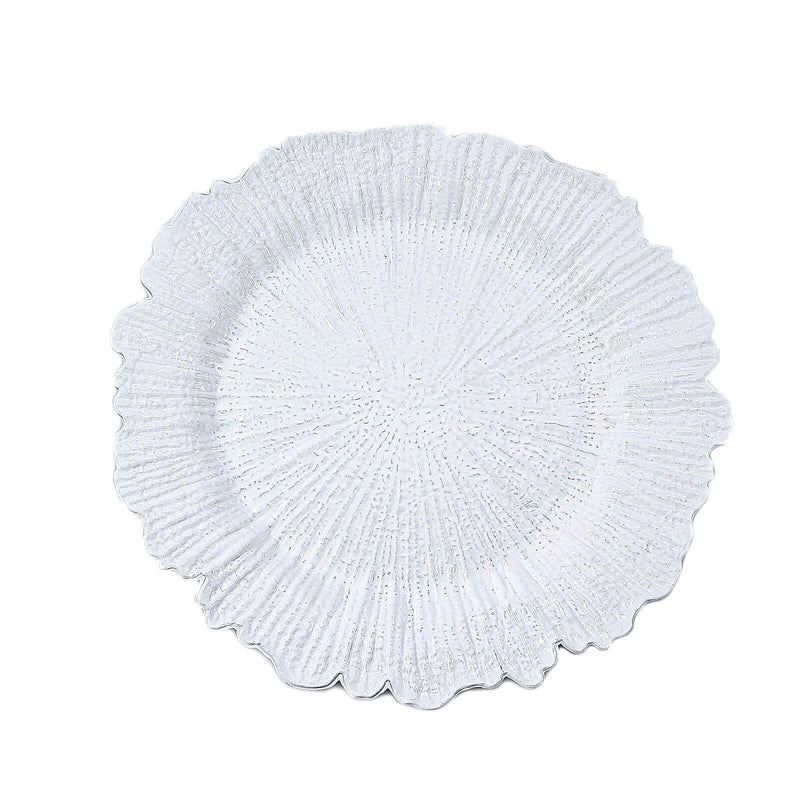 6 pcs 13" Round Textured Charger Plates CHRG_PLST0001_WHT
