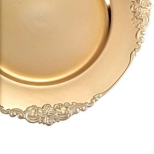 6 pcs 13" Round with Embossed Rim Charger Plates