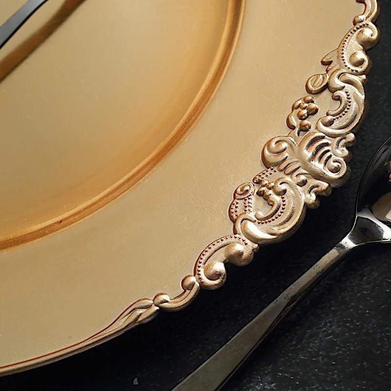 6 pcs 13" Round with Embossed Rim Charger Plates