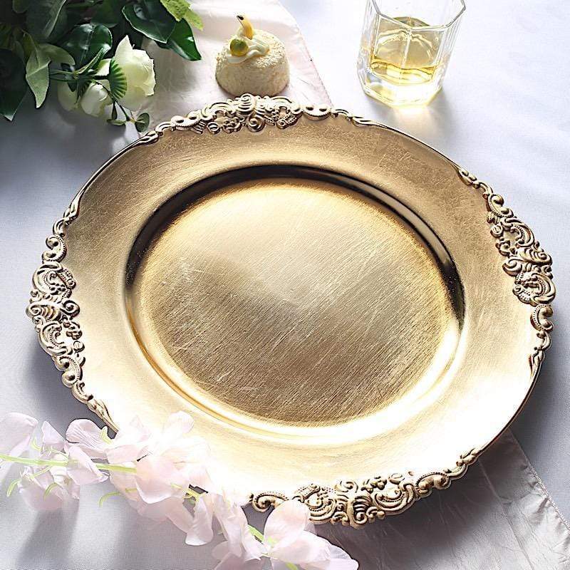 6 pcs 13" Round with Embossed Rim Charger Plates