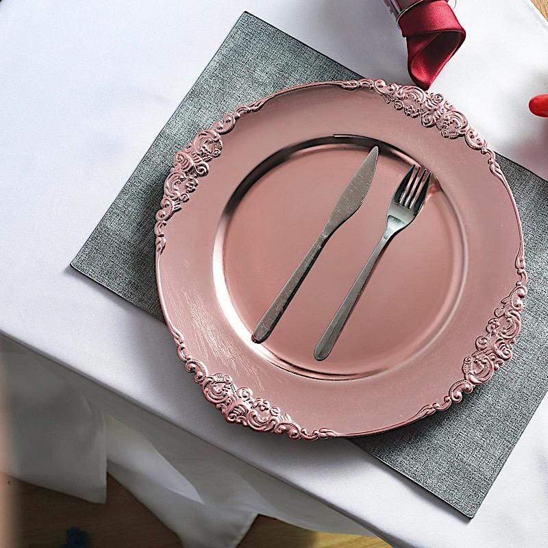 6 pcs 13" Round with Embossed Rim Charger Plates