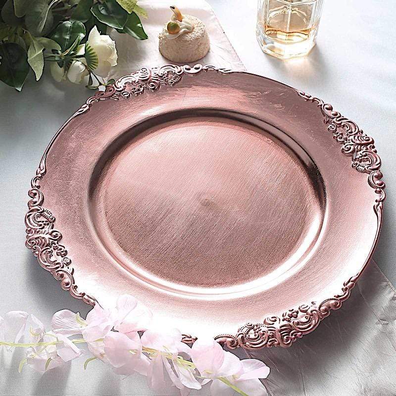 6 pcs 13" Round with Embossed Rim Charger Plates