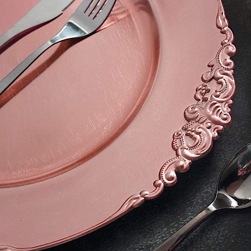 6 pcs 13" Round with Embossed Rim Charger Plates