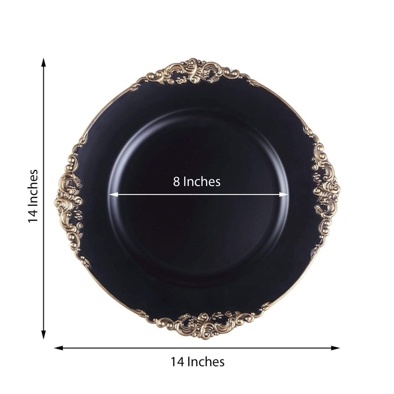 6 pcs 13" Round with Embossed Rim Charger Plates