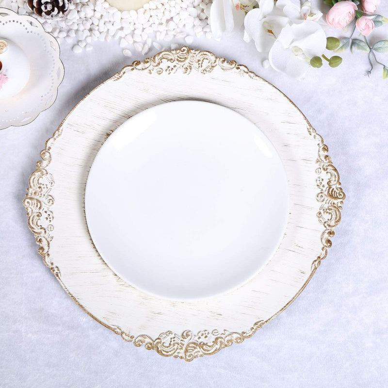 6 pcs 13" Round with Embossed Rim Charger Plates