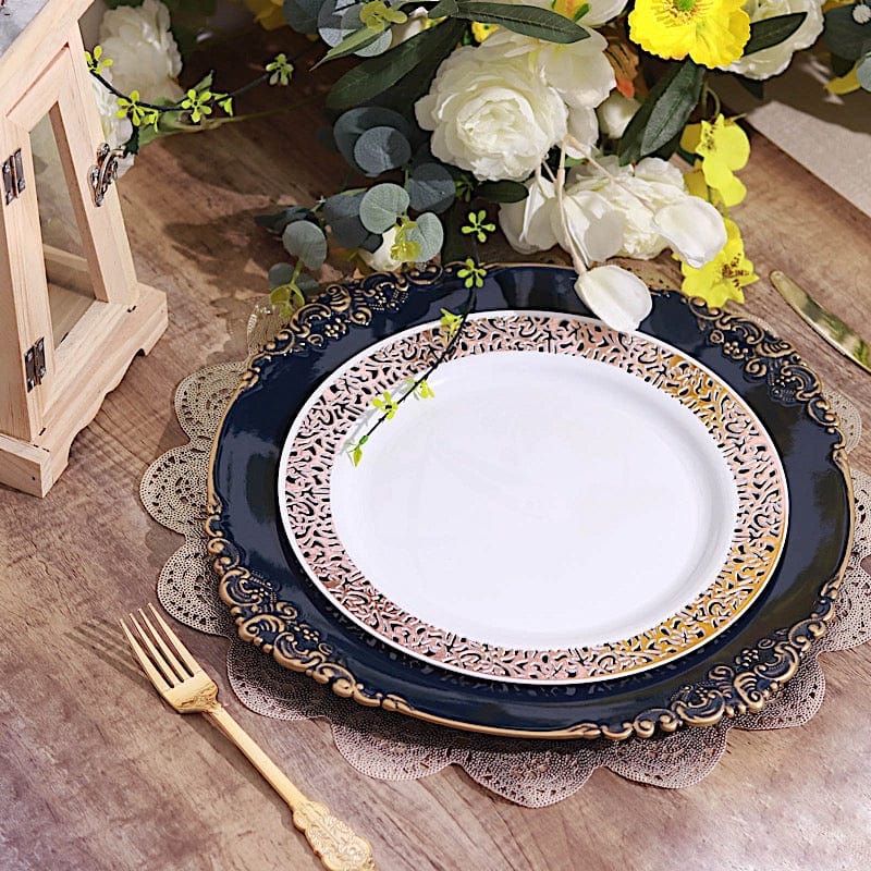 6 pcs 13" Round with Embossed Rim Charger Plates