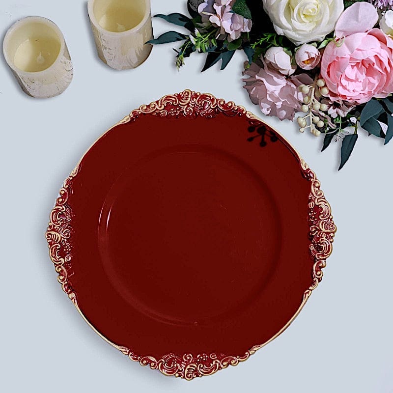 6 pcs 13" Round with Embossed Rim Charger Plates