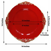 6 pcs 13" Round with Embossed Rim Charger Plates