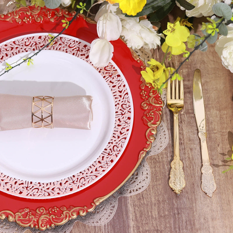 6 pcs 13" Round with Embossed Rim Charger Plates