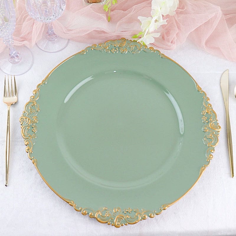 6 pcs 13" Round with Embossed Rim Charger Plates