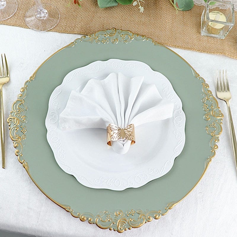 6 pcs 13" Round with Embossed Rim Charger Plates