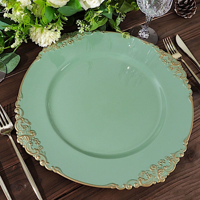 6 pcs 13" Round with Embossed Rim Charger Plates