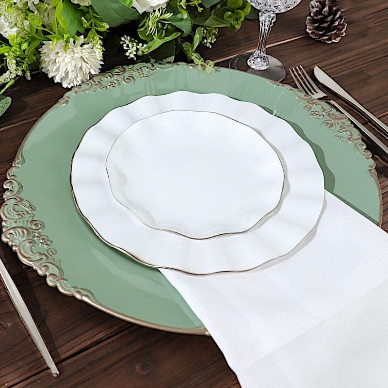 6 pcs 13" Round with Embossed Rim Charger Plates