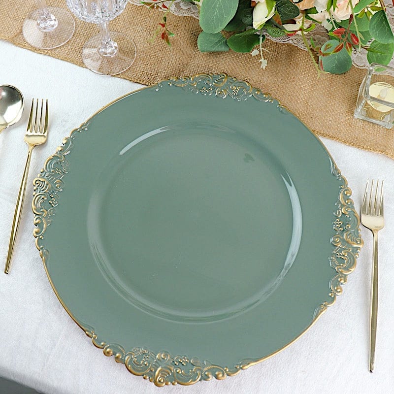 6 pcs 13" Round with Embossed Rim Charger Plates