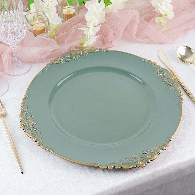 6 pcs 13" Round with Embossed Rim Charger Plates