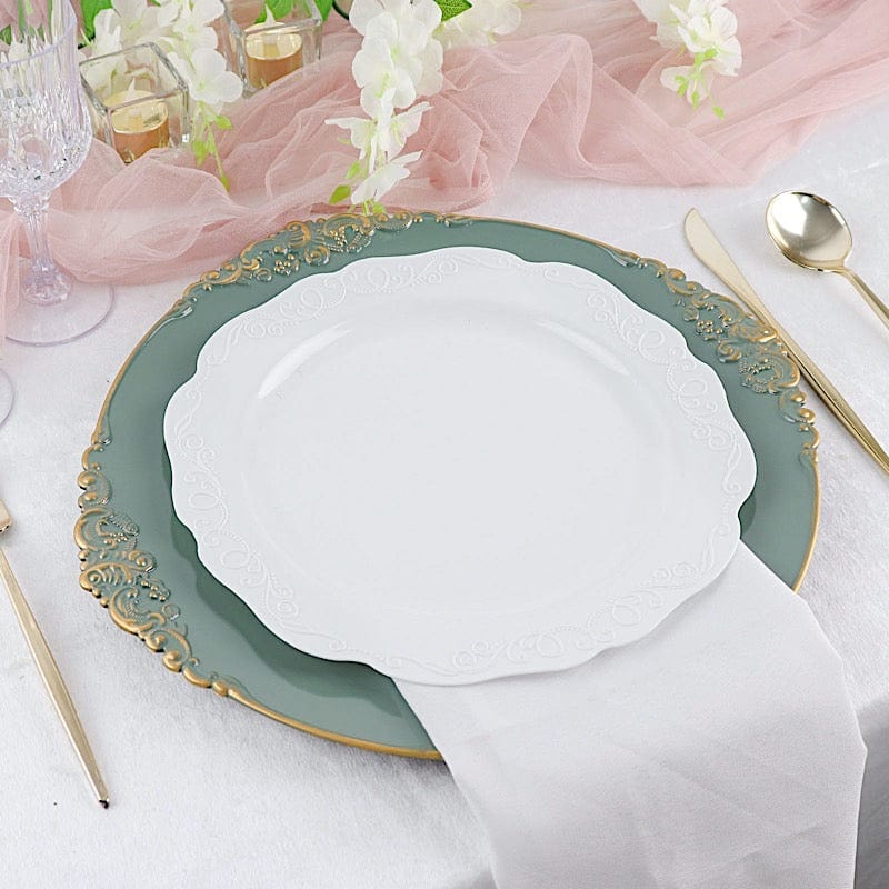 6 pcs 13" Round with Embossed Rim Charger Plates