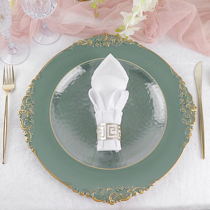 6 pcs 13" Round with Embossed Rim Charger Plates