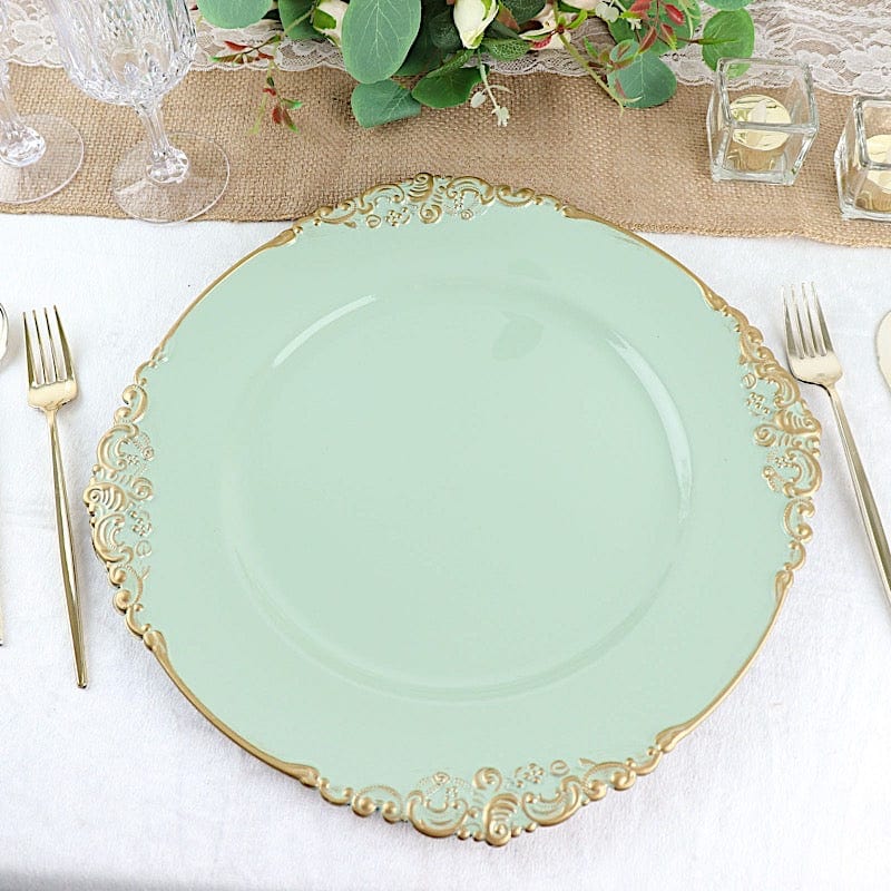 6 pcs 13" Round with Embossed Rim Charger Plates