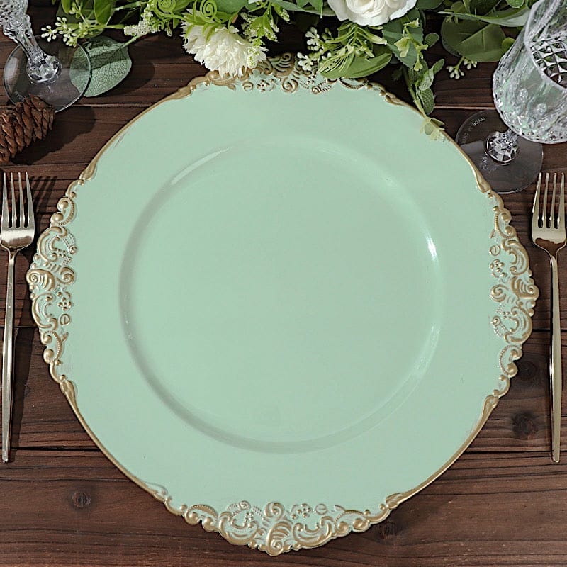 6 pcs 13" Round with Embossed Rim Charger Plates