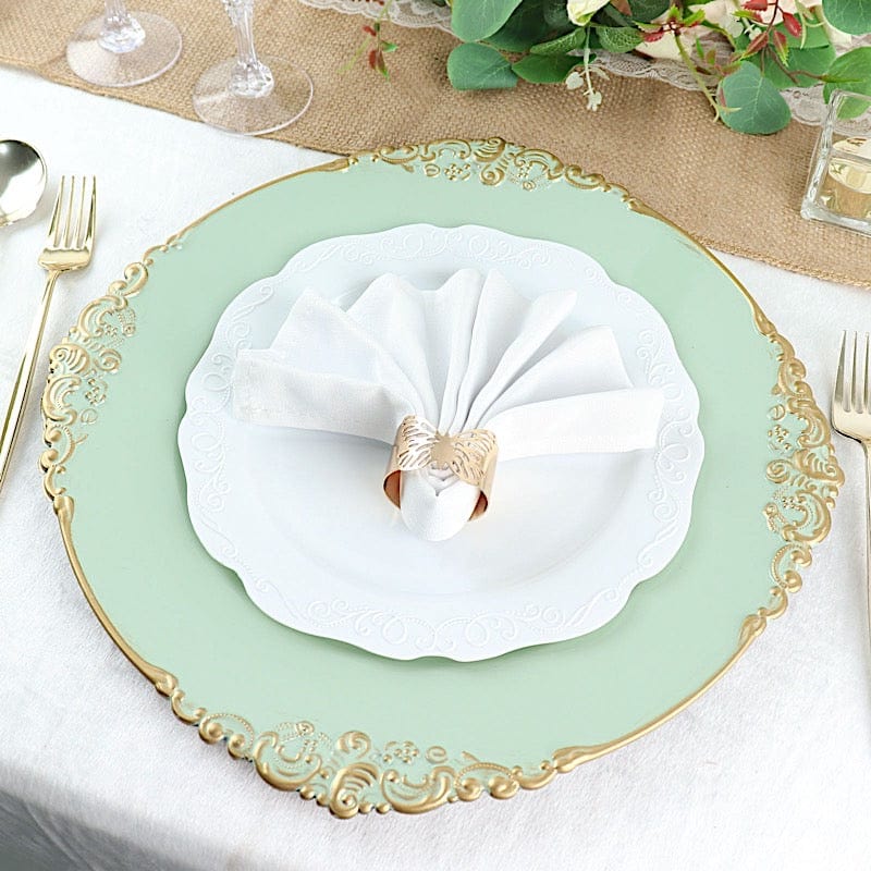 6 pcs 13" Round with Embossed Rim Charger Plates