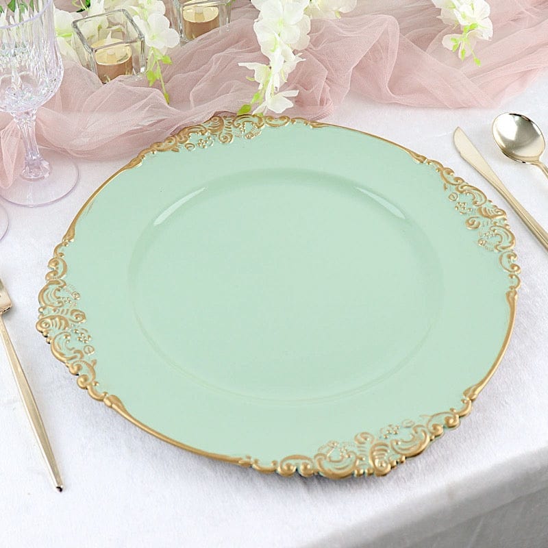 6 pcs 13" Round with Embossed Rim Charger Plates