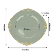 6 pcs 13" Round with Embossed Rim Charger Plates