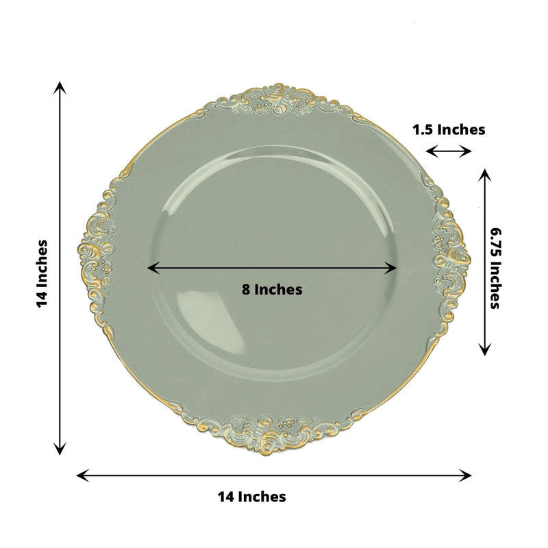 6 pcs 13" Round with Embossed Rim Charger Plates