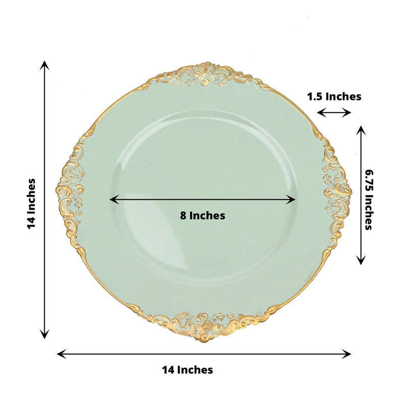 6 pcs 13" Round with Embossed Rim Charger Plates