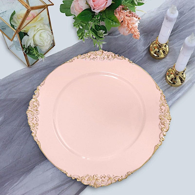 6 pcs 13" Round with Embossed Rim Charger Plates