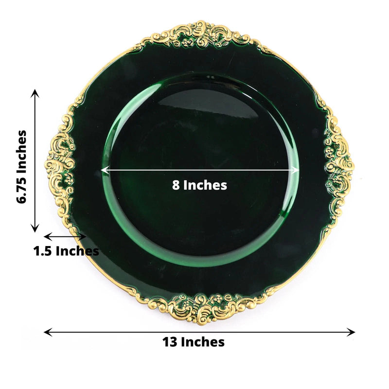 6 pcs 13" Round with Embossed Rim Charger Plates