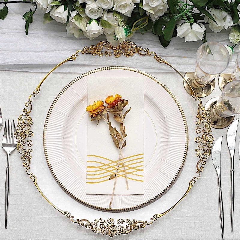 6 pcs 13" Round with Embossed Rim Charger Plates