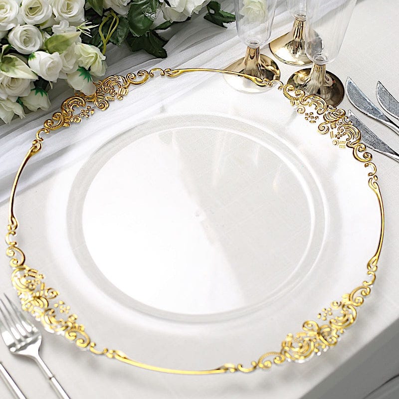 6 pcs 13" Round with Embossed Rim Charger Plates