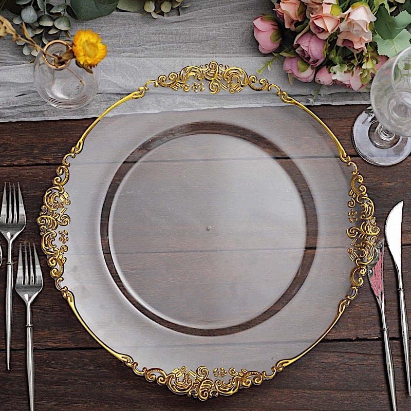 6 pcs 13" Round with Embossed Rim Charger Plates