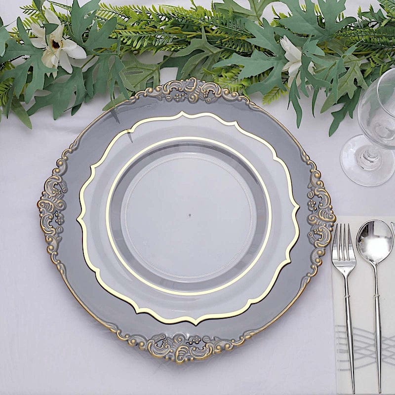 6 pcs 13" Round with Embossed Rim Charger Plates