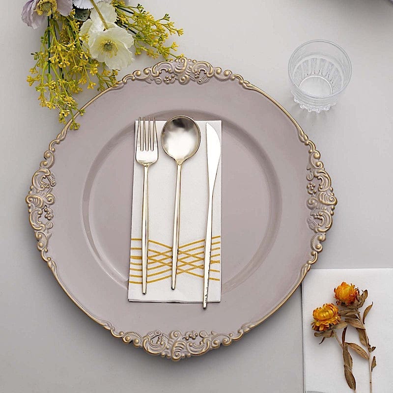 6 pcs 13" Round with Embossed Rim Charger Plates