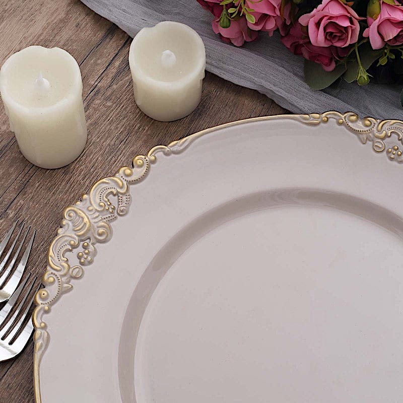 6 pcs 13" Round with Embossed Rim Charger Plates