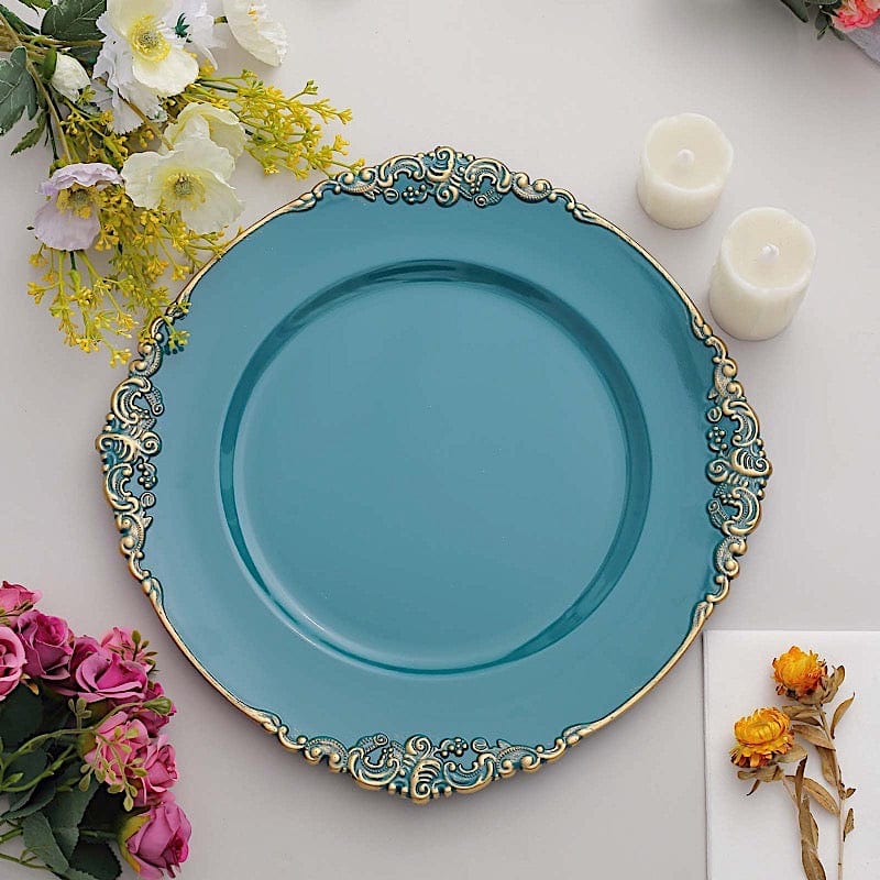 6 pcs 13" Round with Embossed Rim Charger Plates