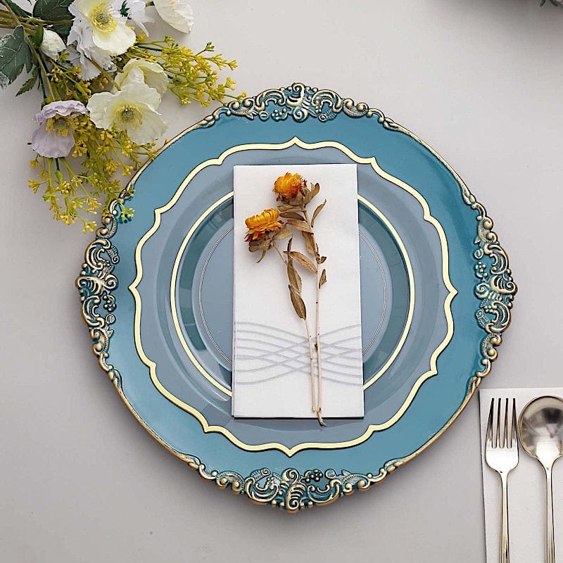 6 pcs 13" Round with Embossed Rim Charger Plates