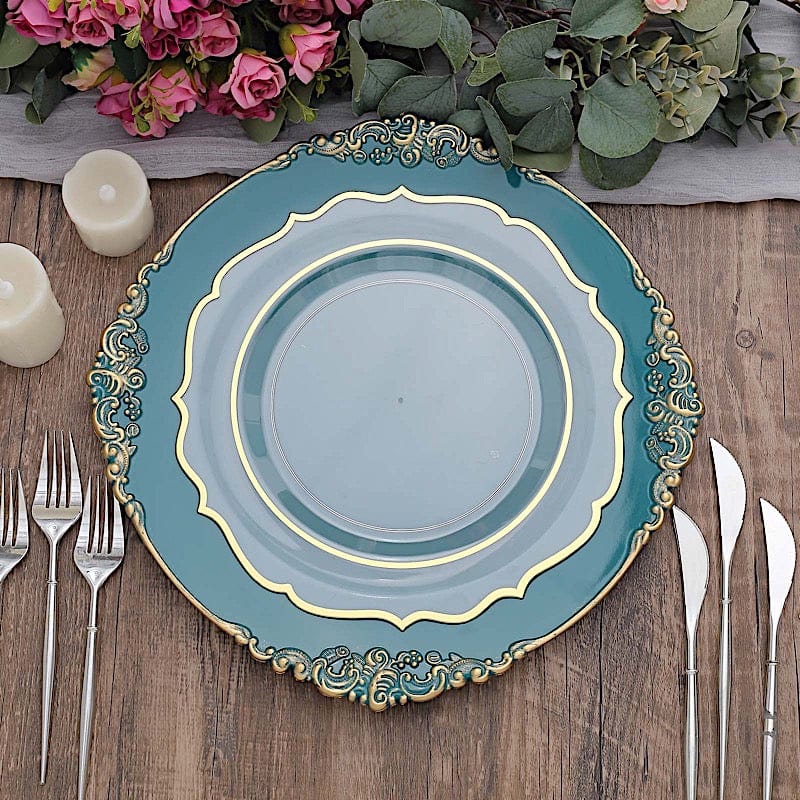 6 pcs 13" Round with Embossed Rim Charger Plates