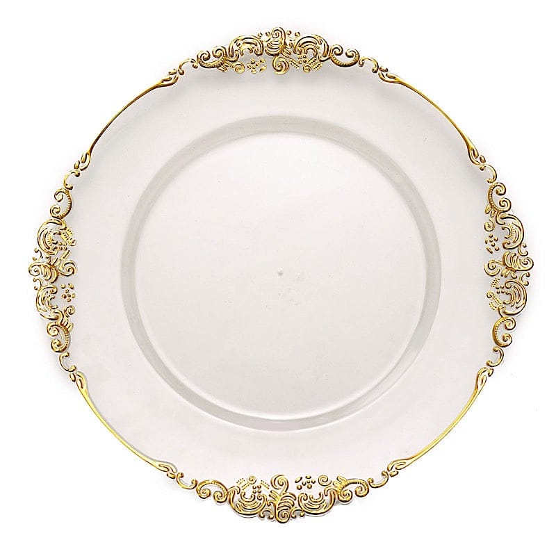 6 pcs 13" Round with Embossed Rim Charger Plates CHRG_1310_CLGD