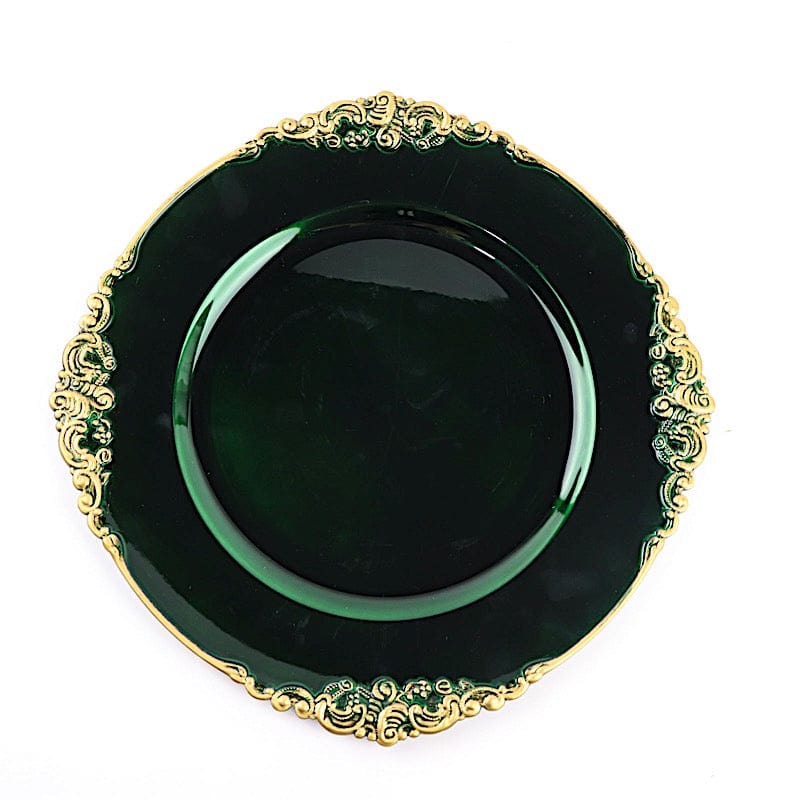 6 pcs 13" Round with Embossed Rim Charger Plates CHRG_1310_HUNT