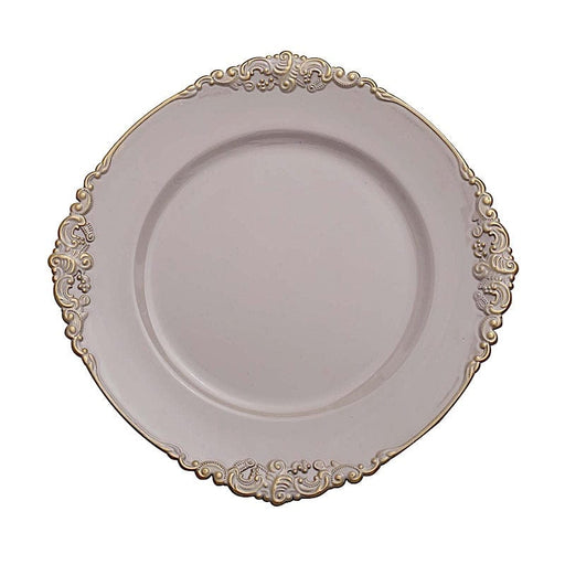 6 pcs 13" Round with Embossed Rim Charger Plates CHRG_1310_TAUP