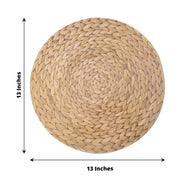 6 pcs 13" Round Woven Rattan Design Charger Plates - Natural DSP_CHRG_R0005_NAT
