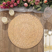 6 pcs 13" Round Woven Rattan Design Charger Plates - Natural DSP_CHRG_R0005_NAT