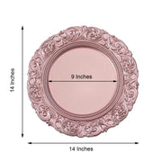 6 pcs 14" Round Baroque Metallic Charger Plates