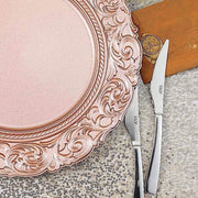 6 pcs 14" Round Baroque Metallic Charger Plates